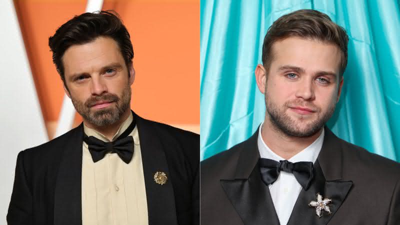 Sebastian Stan e Leo Woodall serão um casal no drama gay Burning Rainbow Farm - Divulgação/Dia Dipasupil/FilmMagic/Mike Marsland/WireImage