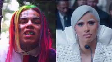 Os rappers 6ix9ine e Cardi B - Reprodução/YouTube