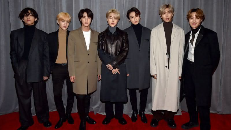 BTS no tapete vermelho da 62ª edição do Grammy - Getty Images