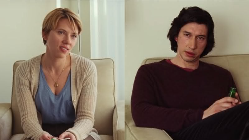 Scarlett Johansson e Adam Driver em Marriage Story. Crédito: Divulgação/Netflix