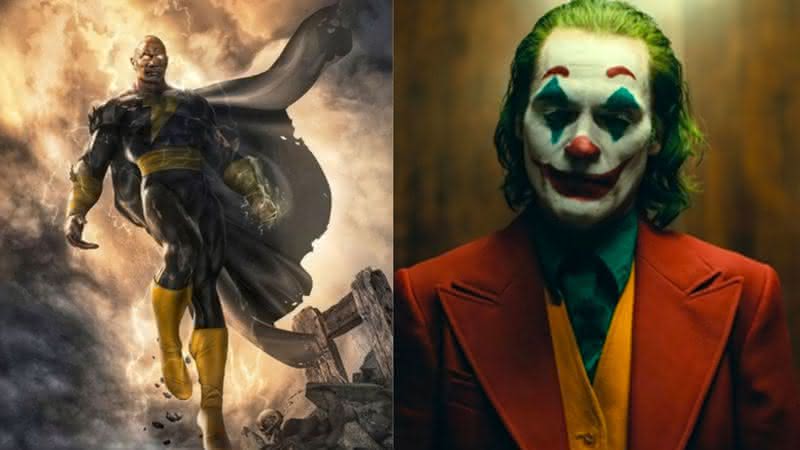 The Rock como Adão Negro em arte e Joaquin Phoenix em Coringa - Instagram/Warner Bros.