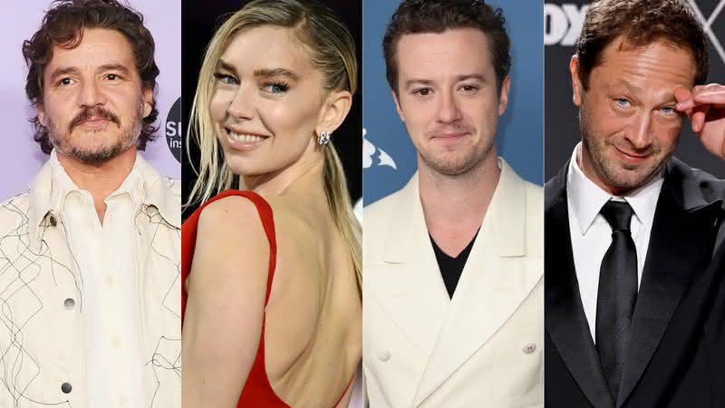 Além de Pedro Pascal, Marvel anunciou Vanessa Kirby, Joseph Quinn e Ebon Moss-Bachrach no elenco de novo filme do Quarteto Fantástico (Fotos: Dia Dipasupil/Gareth Cattermole/Phillip Faraone/Frazer Harrison/Getty Images)