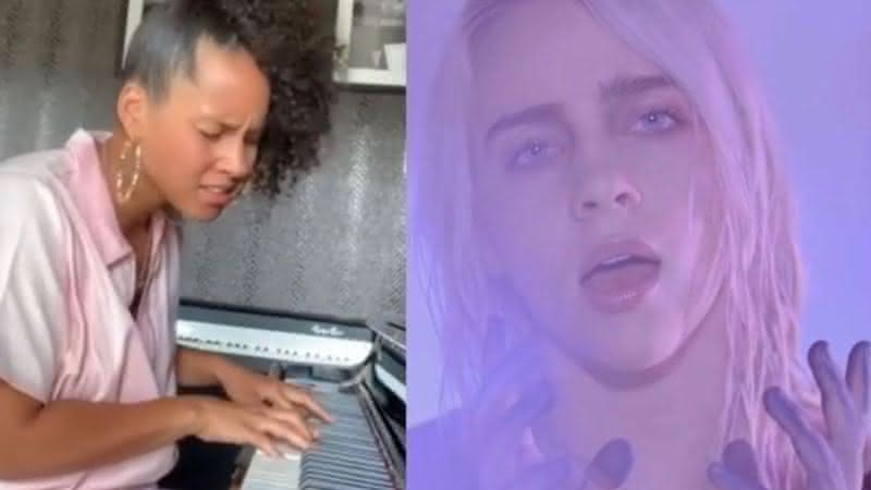 Alicia Keys e Billie Eilish. Crédito: Reprodução/Instagram/Youtube