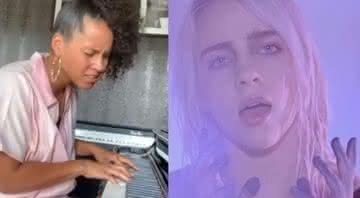 Alicia Keys e Billie Eilish. Crédito: Reprodução/Instagram/Youtube