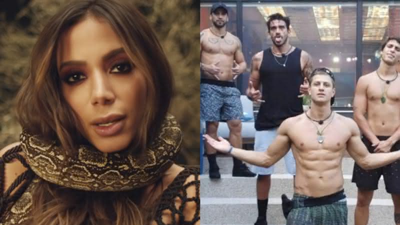 Anitta em clipe de Veneno e os homens considerados machistas dentro da casa do BBB20 - YouTube/Globoplay