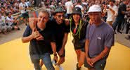 Luciano Huck, JR, Anitta e Pharrel Williams no Morro da Providência - Gshow/Fabiano Battaglin