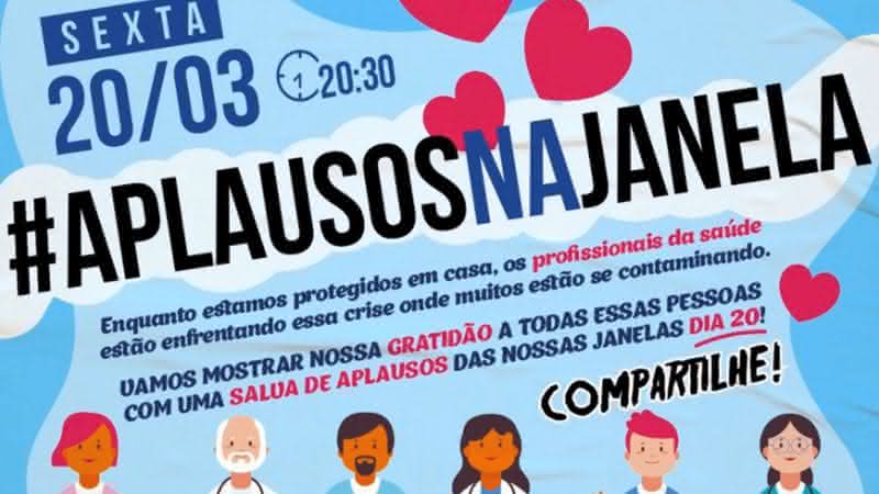 Banner que tem circulado pelas redes sociais para divulgar o aplaudaço - Twitter