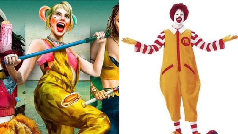 Arlequina em Aves de Rapina e Ronald McDonald - Divulgação/Warner Bros./McDonald's