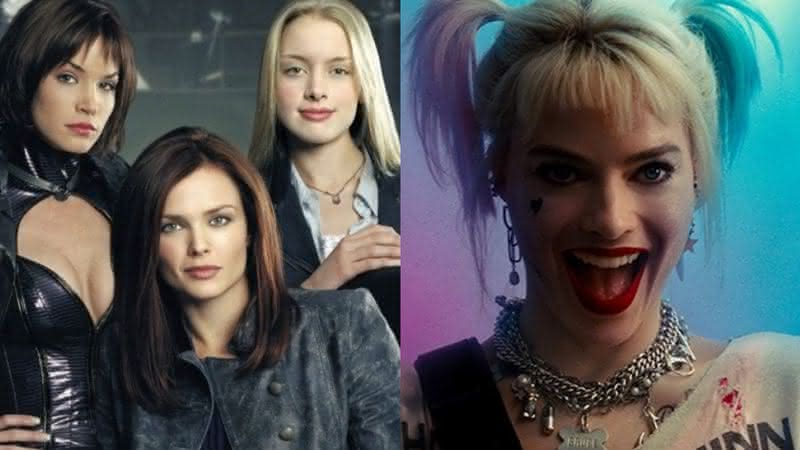 Imagem do elenco principal da série de 2002 e cena do novo filme com Margot Robbie - Divulgação/Warner Bros.