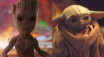 Baby Groot (Guardiões da Galáxia) e Baby Yoda (The Mandalorian) - Reprodução/YouTube