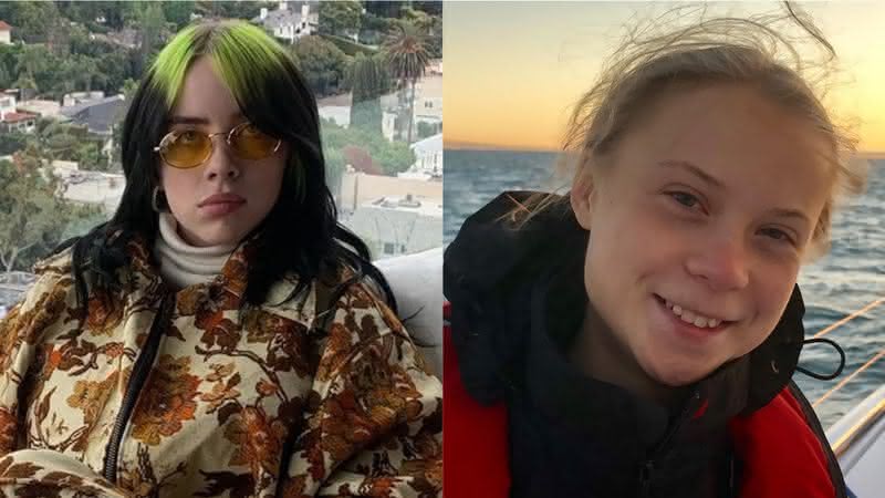 Billie Eilish e Greta Thunberg em fotos publicadas em seus perfis - Instagram