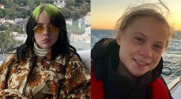 Billie Eilish e Greta Thunberg em fotos publicadas em seus perfis - Instagram