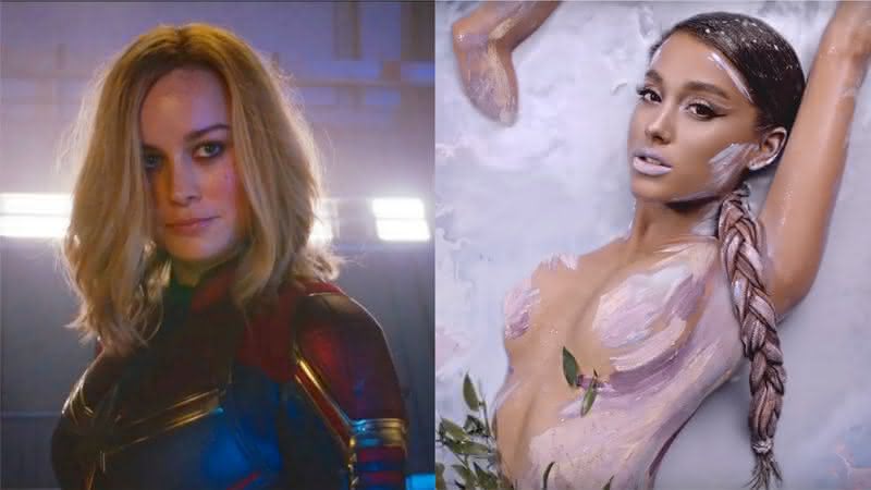 Brie Larson, a Capitã Marvel, posta covers de músicas de Ariana Grande (Reprodução/Marvel/YouTube)