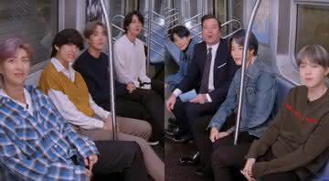 BTS e Jimmy Fallon no metrô de Nova Iorque - Reprodução/Youtube