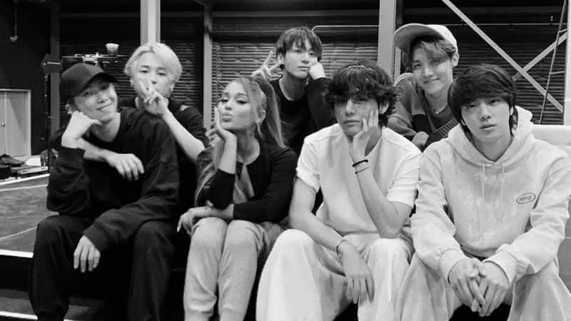 Ariana Grande e o grupo BTS - Instagram