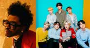 The Weeknd e o grupo BTS - Divulgação