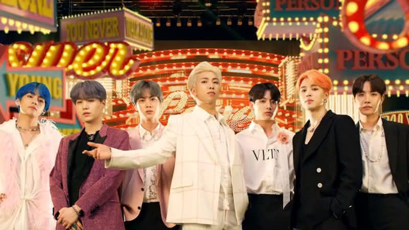 O grupo BTS no clipe de Boy With Luv. Crédito: Reprodução/YouTube