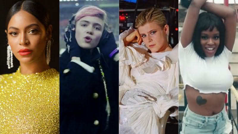 Beyoncé, Grimes, Robyn e Azealia Banks estão entre as muheres da lista - Reprodução/Instagram/YouTube