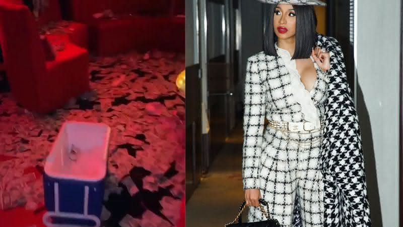 Cardi B deixou o clube de strip com o chão forrado de dinheiro - Instagram