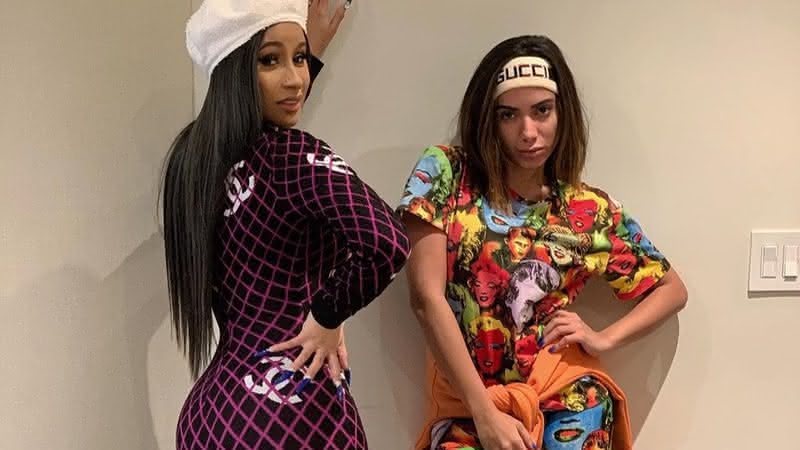 A rapper Cardi B com a cantora Anitta em Los Angeles. Crédito: Reprodução/Instagram