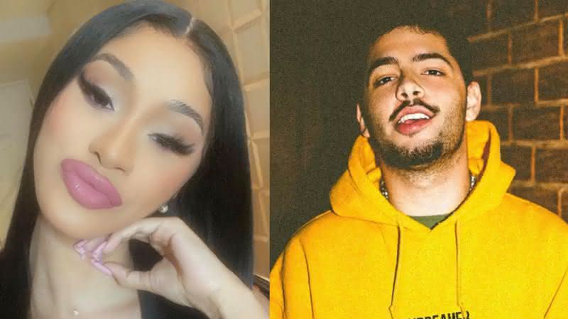 Cardi B e Pedro Sampaio em fotos publicadas nas redes sociais - Instagram