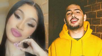 Cardi B e Pedro Sampaio em fotos publicadas nas redes sociais - Instagram