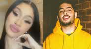 Cardi B e Pedro Sampaio em fotos publicadas nas redes sociais - Instagram