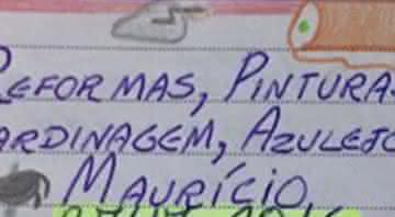 Cartão de visita de Mauricio Garcia feito à lápis - Instagram