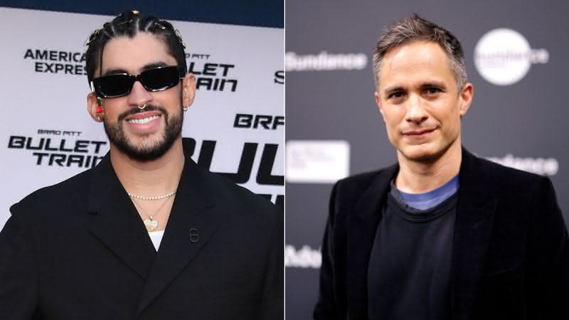"Cassandro" terá beijo gay entre rapper Bad Bunny e Gael García Bernal - Divulgação/Getty Images: Jon Kopaloff / Frazer Harrison
