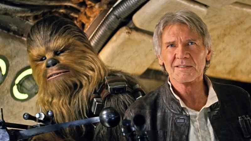 Chewbacca e Han Solo em cena de Star Wars: O Despertar da Força - Divulgação/Lucasfilm