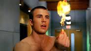 Chris Evans como Tocha Humana em "Quarteto Fantástico" (2005) - Divulgação/20th Century Studios