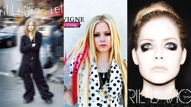 Capas dos álbuns "Let Go", "Best Damn Thing" e "Avril Lavigne" - Reprodução/Amazon