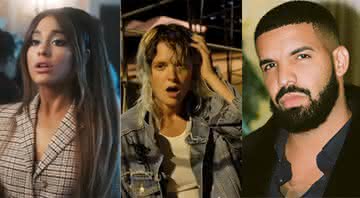 Ariana Grande, Tove Lo e Drake. Reprodução/Youtube/Instagram