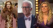 Anne Hathaway, Ted Danson e Kelly Clarkson em produções para a televisão - Amazon/NBC/YouTube