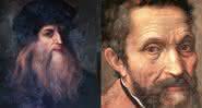 Retratos de Leonarod da Vinci e Michelangelo - Divulgação