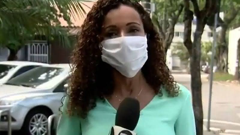 Daniela Carla durante chamada ao vivo na TV Gazeta do Espírito Santo - Transmissão/Globo