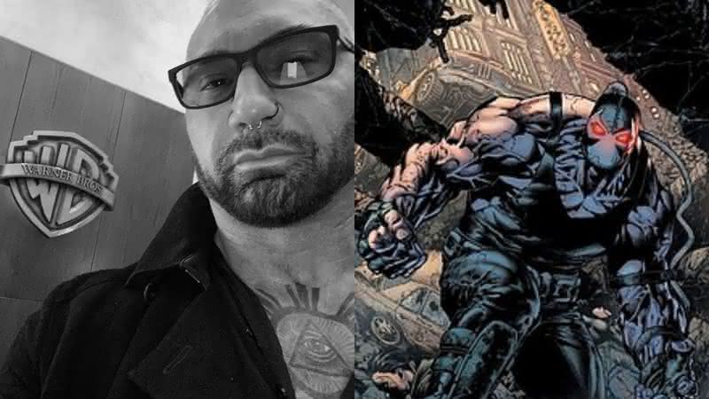 Dave Bautista em foto do Instagram e Bane em HQ do Batman - Instagram/DC Comics