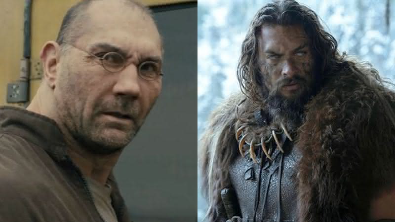 Dave Bautista em Blade Runner 2049 e Jason Momoa na série See - Divulgação/Warner Bros./Apple