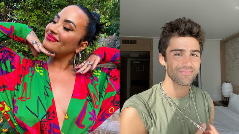 Demi Lovato e Max Ehrich em publicações nas redes sociais - Reprodução/Instagram