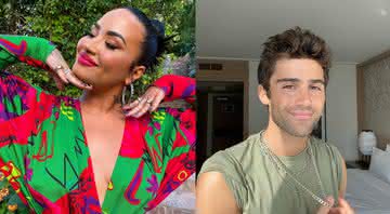 Demi Lovato e Max Ehrich em publicações nas redes sociais - Reprodução/Instagram