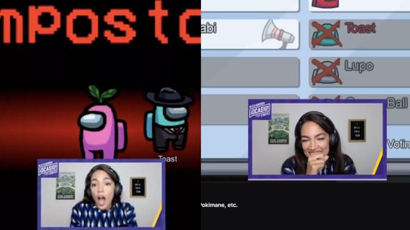 Alexandria Ocasio-Cortez fez sucesso jogando "Among Us" em live - Reprodução/Twitch