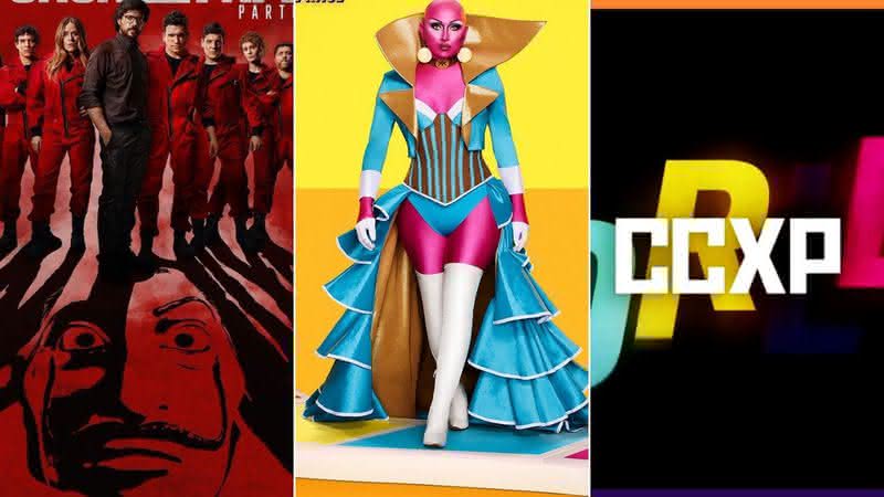 Reações da parte final de "La Casa de Papel"; 1ª participante cis no "RuPaul's Drag Race"; e mais - Divulgação/Netflix, Instagram, CCXP