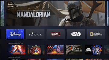 Interface do serviço de streaming da Disney - Divulgação/Disney