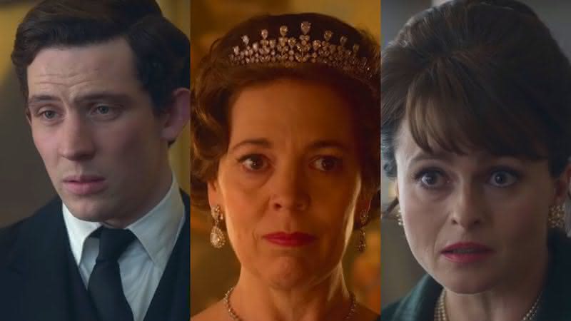 Príncipe Charles, Rainha Elizabeth II e Princesa Margaret no trailer de The Crown - Reprodução/YouTube