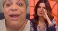 Léa Silva em vídeo e Fátima Bernardes chorando no Encontro - Twitter/Transmissão Globo