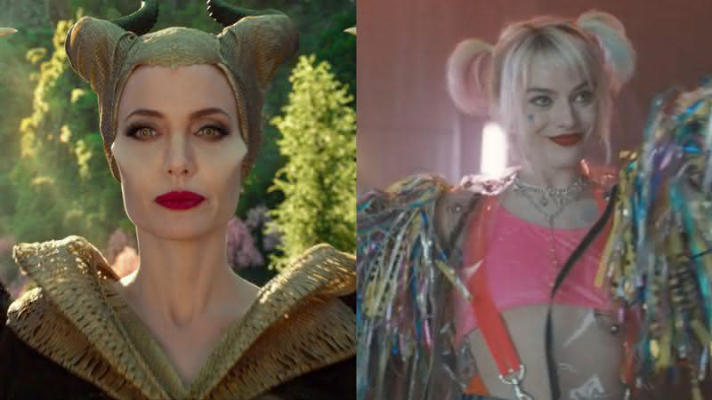 Angelina Jolie e Margot Robbie respectivamente como Malévola e Arlequina - Disney/Warner