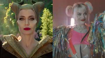 Angelina Jolie e Margot Robbie respectivamente como Malévola e Arlequina - Disney/Warner