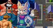 Cena de Punch-Out!!, arte de Star Fox 2 e captura de tela de Breath of Fire 2 - Nintendo