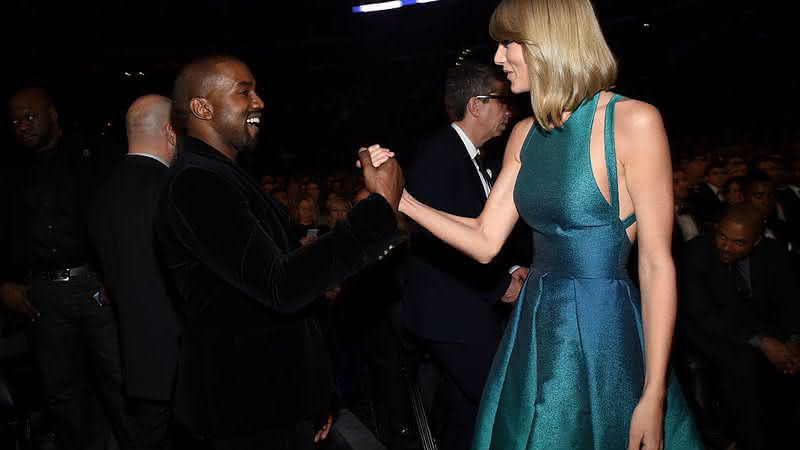 Taylor Swift e Kanye West no Grammy 2015 - Larry Busacca/Getty Images