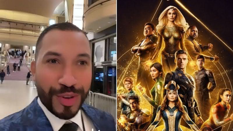 Ex-BBB Gilberto Nogueira marcou presença na pré-estreia de "Eternos" - (Reprodução/Instagram/Marvel Studios)